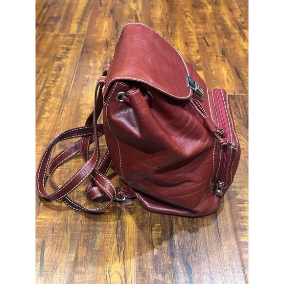 Tornabuoni Made in Italy Designer Red Leather Handbag Bag Backpack EUC main image 5